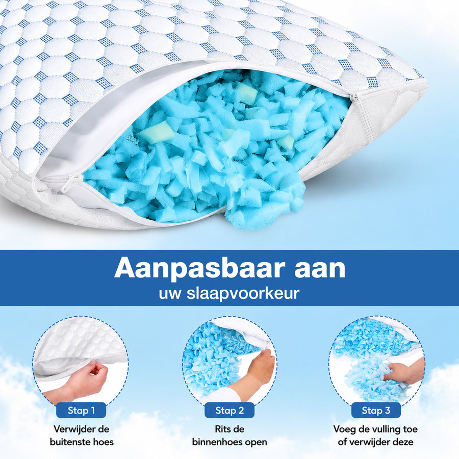 Budino® Perfect Fit Traagschuim Hoofdkussen