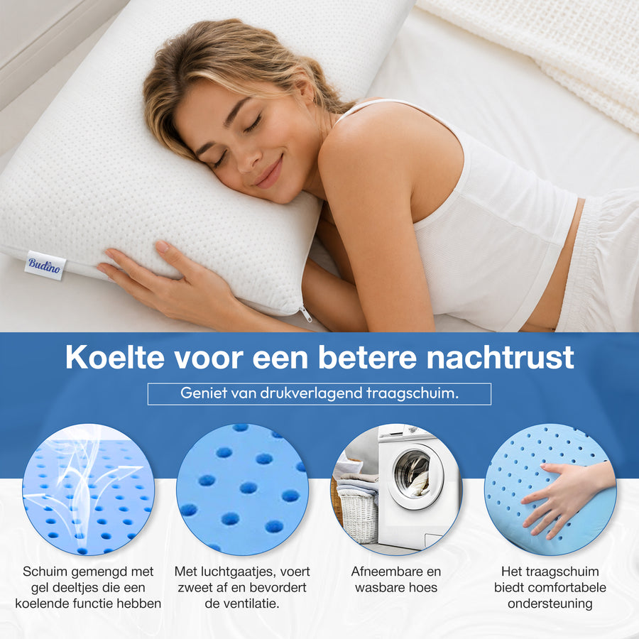 Budino® Breeze Traagschuim Hoofdkussen