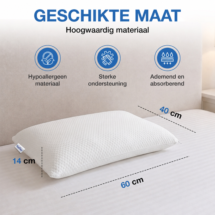 Budino® Breeze Traagschuim Hoofdkussen