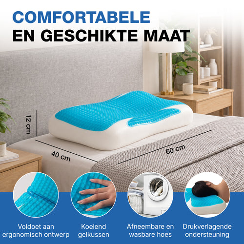 Budino® CoolGel Traagschuim Hoofdkussen